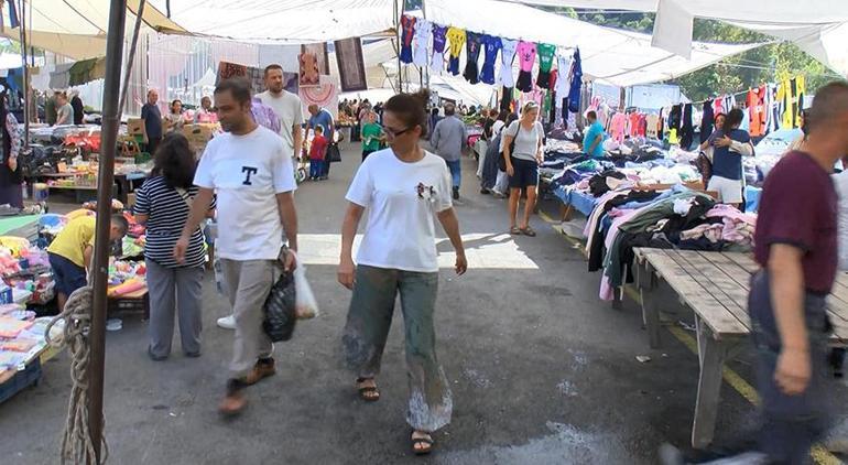 Korku dolu anlar Otomobil pazara daldı, tezgahlar havada uçuştu