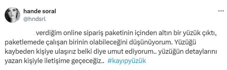 İnternetten alışveriş yaptı, kargodan altın yüzük çıktı Hande Soral: Kaybeden kişiye ulaşırız belki