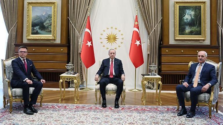 Cumhurbaşkanı Erdoğan Polonya Meclis Başkanı Holowniayı Külliyede kabul etti