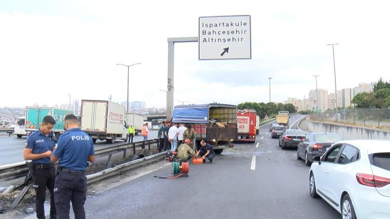 TEMde korkunç kaza: Aracın motoru yerinden koptu