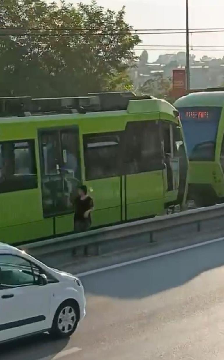 Bursada şok görüntü Metro tellerinde yürüdü