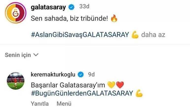 Kerem Aktürkoğlundan Galatasaraya derbi desteği