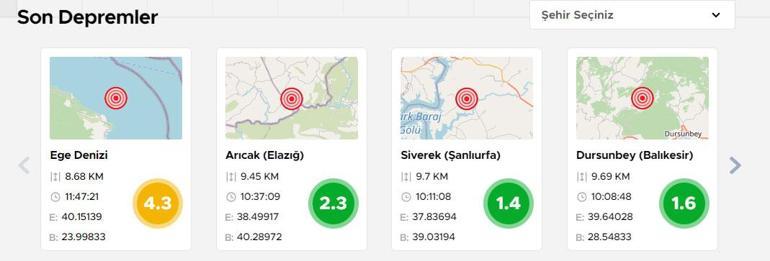 Ege Denizinde peş peşe depremler