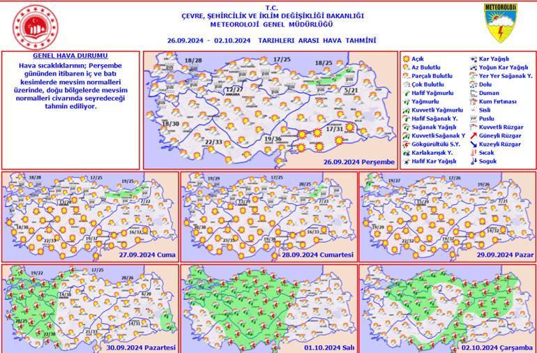 Meteoroloji yeni hava durumu haritası yayımladı ve tek tek illeri uyardı Sisli ve puslu hava hakim olacak