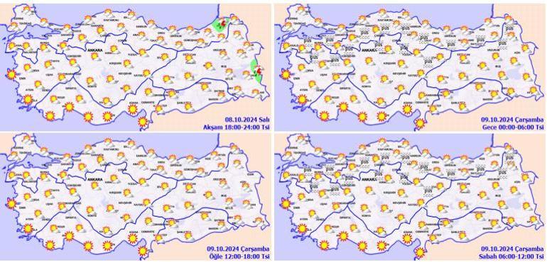 Meteoroloji yeni hava durumu haritası yayımladı Saat verildi: Göz gözü görmeyecek