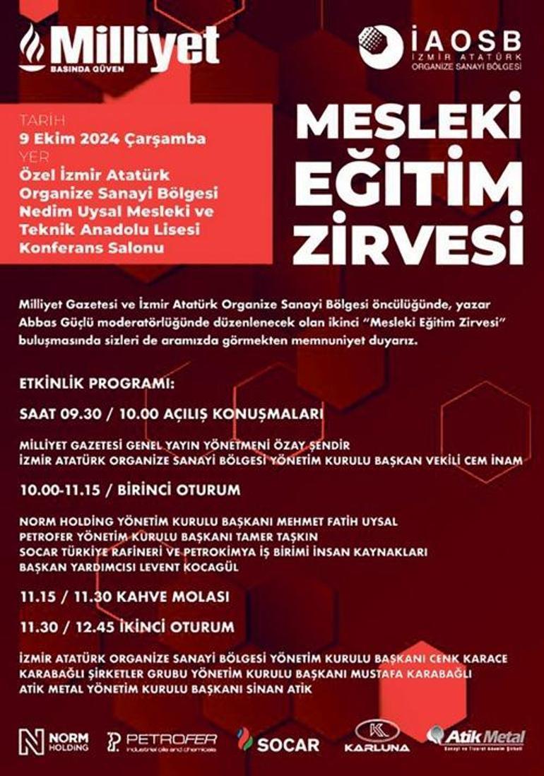 İzmir’de 2. zirve ‘Mesleki Eğitim’ masaya yatırılıyor