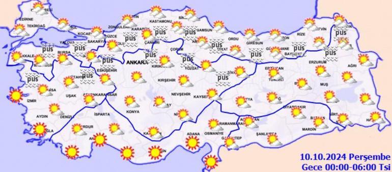 Meteoroloji yeni hava durumu haritası yayımladı Saat verildi: Göz gözü görmeyecek