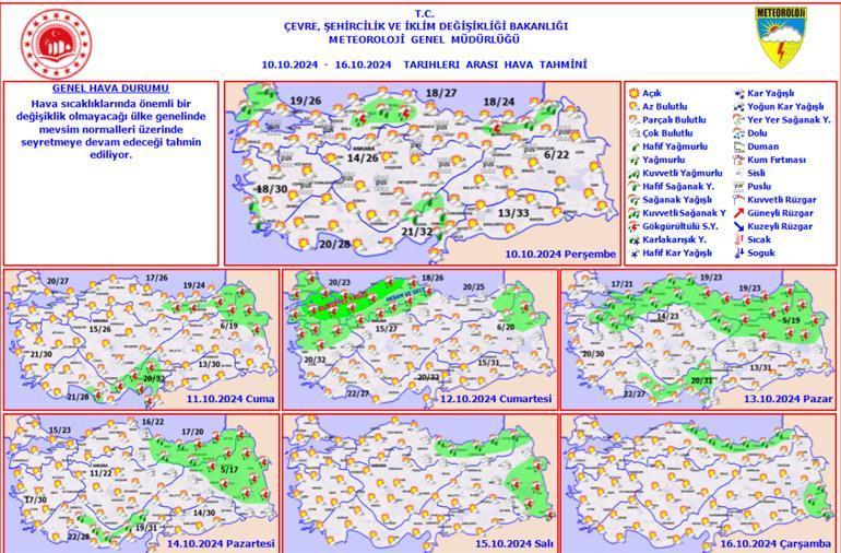 Meteoroloji yeni hava durumu haritası yayımladı Hafta sonuna dikkat: İstanbul ve Ankara dahil birçok ile peş peşe uyarılar