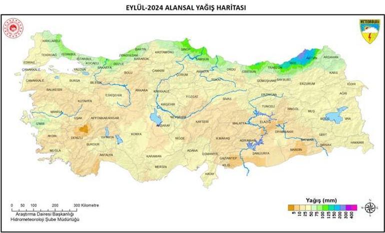 Türkiyenin en fazla ve en az yağış alan illeri belli oldu