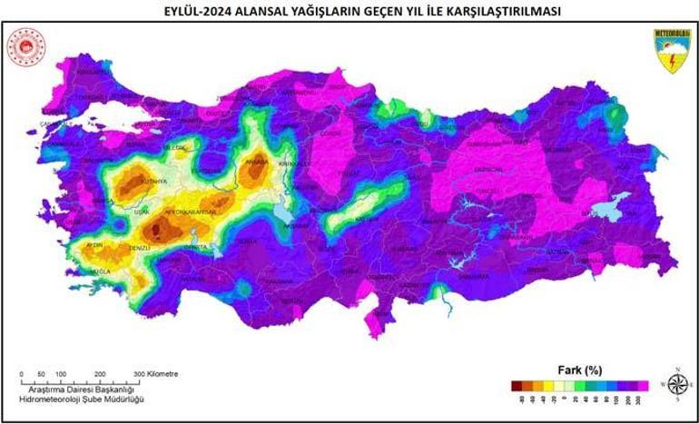 Türkiyenin en fazla ve en az yağış alan illeri belli oldu