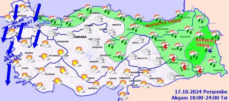 Son dakika... Meteoroloji yeni haritayı saat saat paylaştı Bu bölgelerde kuvvetli yağış bekleniyor