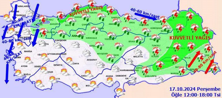 Son dakika... Meteoroloji yeni haritayı saat saat paylaştı Bu bölgelerde kuvvetli yağış bekleniyor