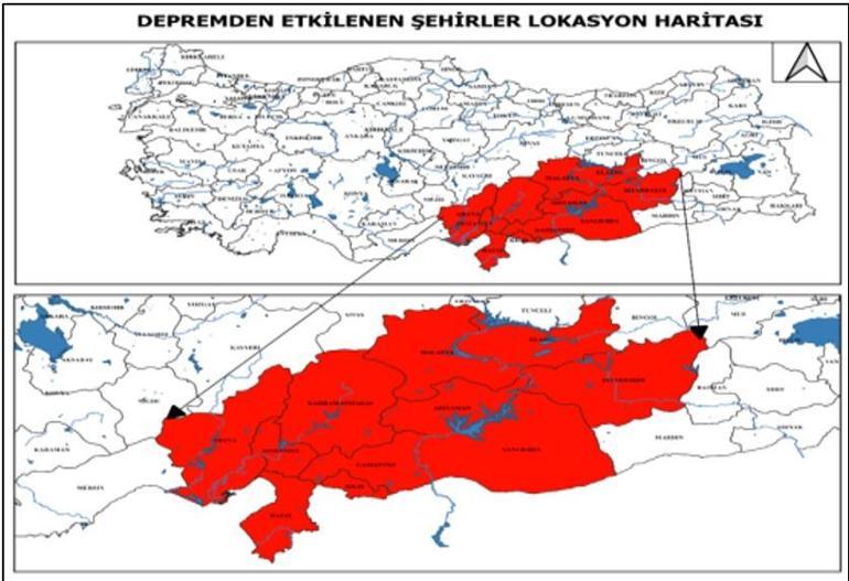 Haritalar ortaya çıktı 4.6 metrelik zemin kaymasının olduğu il