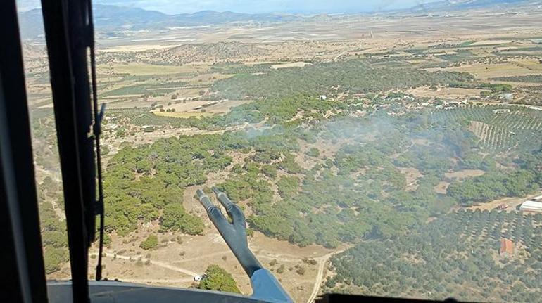 İzmirde tarım arazisinde çıkan yangın ormana sıçradı