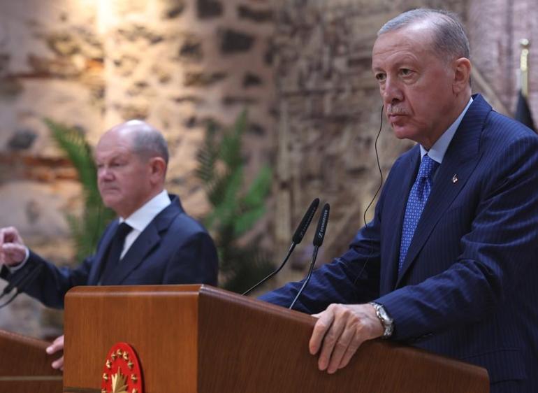 Cumhurbaşkanı Erdoğandan Scholza yanıt: F-35lerle iyi vurdunuz mu diyelim