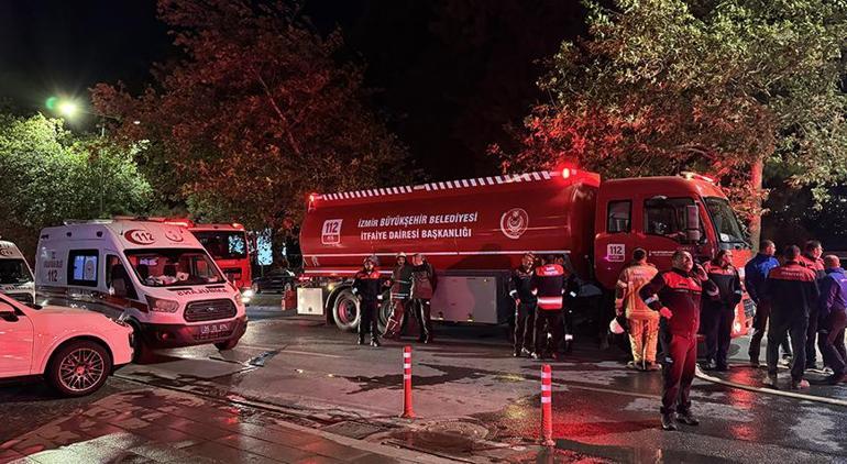 İzmirde çok katlı binada korkutan yangın Spor salonundakiler tahliye edildi