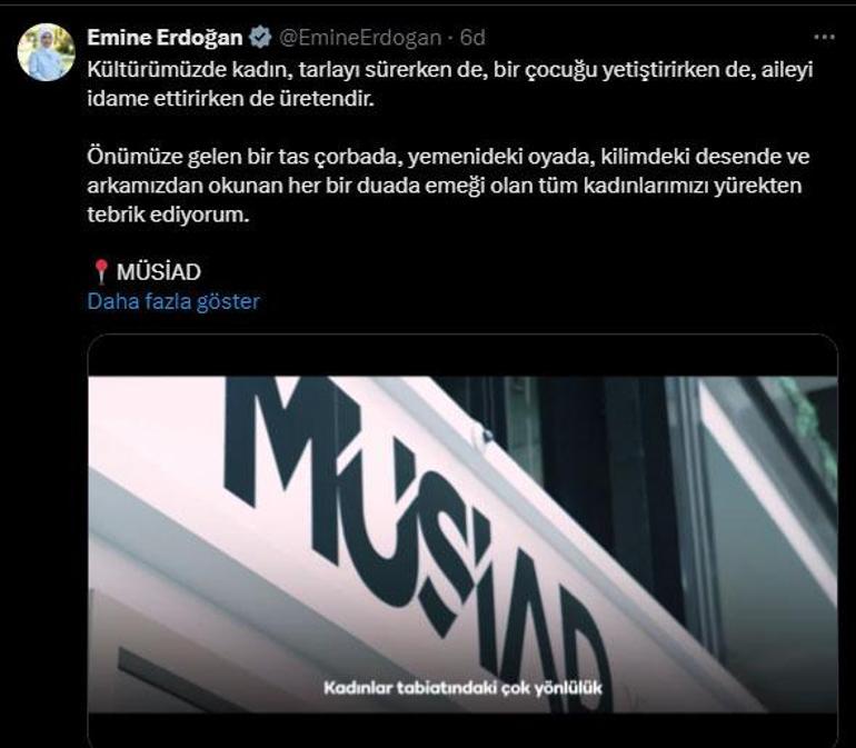 Emine Erdoğan’dan MÜSİAD Uluslararası Farkındalık Zirvesi paylaşımı