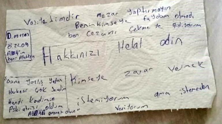 Peçeteye ‘Mezar taşımı yaptırmayın yazdı ve ortadan kayboldu Acı haber geldi