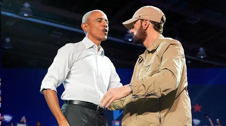 Obama Eminem ile rap yaptı, Trump hakaret yağdırdı