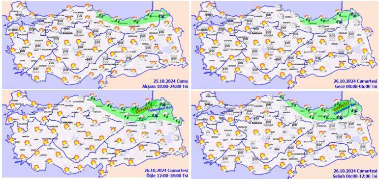 SON DAKİKA Meteoroloji yeni hava durumu haritası yayımladı Birçok ile uyarı: Kuvvetli yağışlara dikkat