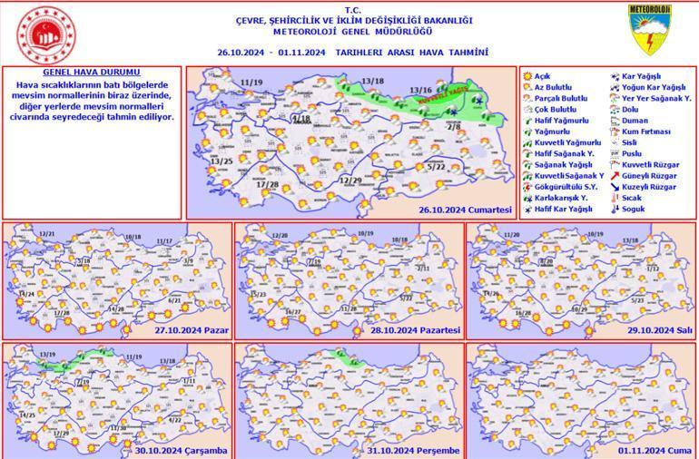 SON DAKİKA Meteoroloji yeni hava durumu haritası yayımladı Birçok ile uyarı: Kuvvetli yağışlara dikkat