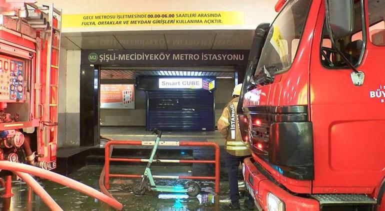 Mecidiyeköy metro istasyonunda yangın paniği 1 kişi dumandan etkilendi