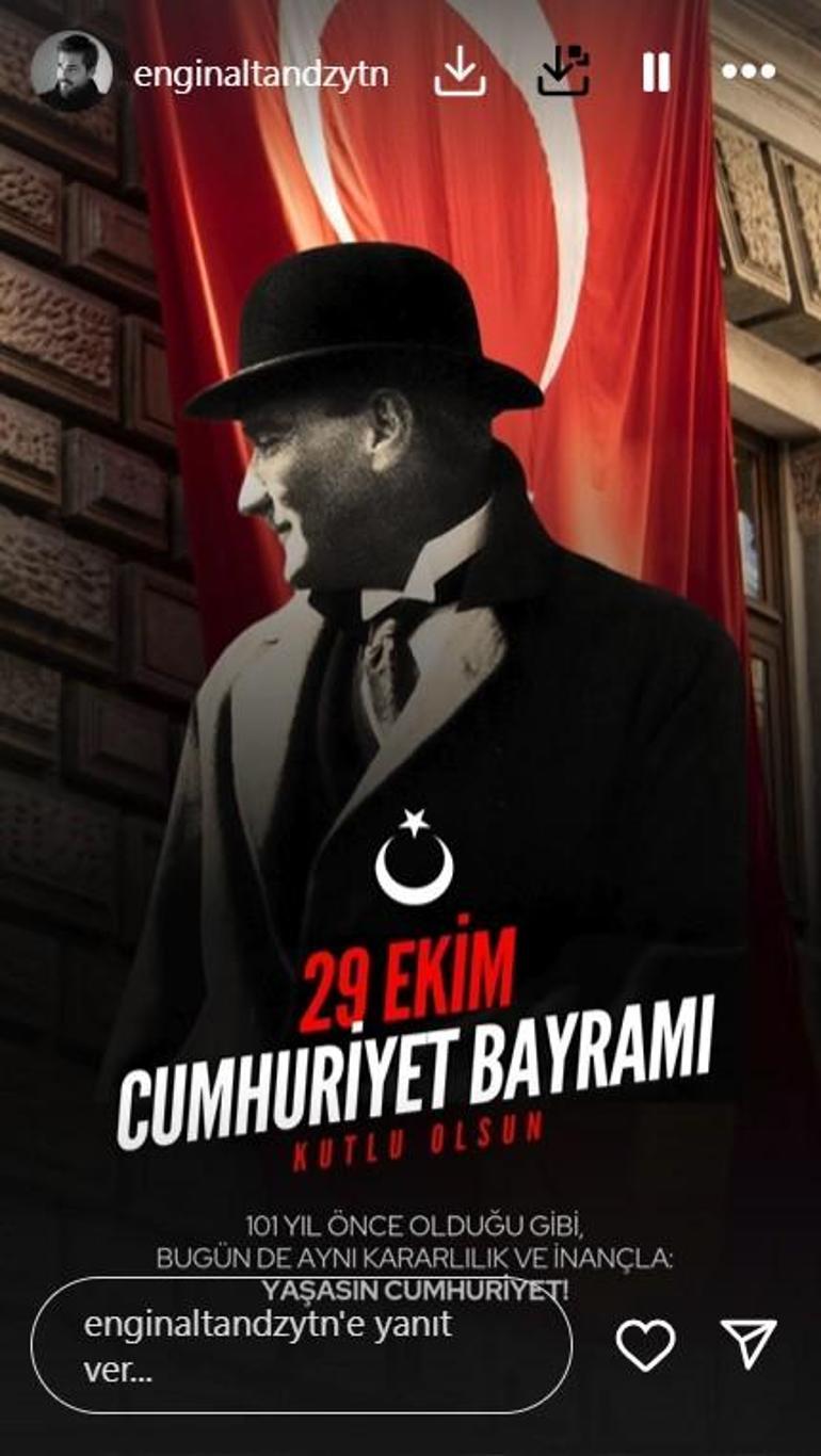 Ünlülerden 29 Ekim paylaşımları Yaşasın Cumhuriyet