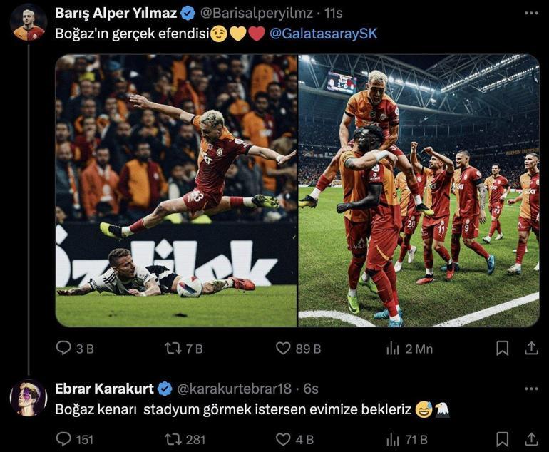 Ebrar Karakurttan Barış Alper Yılmaza derbi cevabı