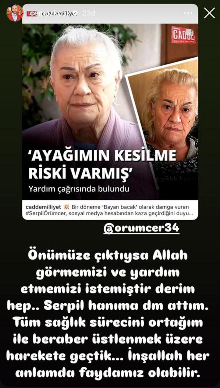 Yeşilçam oyuncusu Serpil Örümcer kaza geçirdi Ayağımın kesilme riski varmış