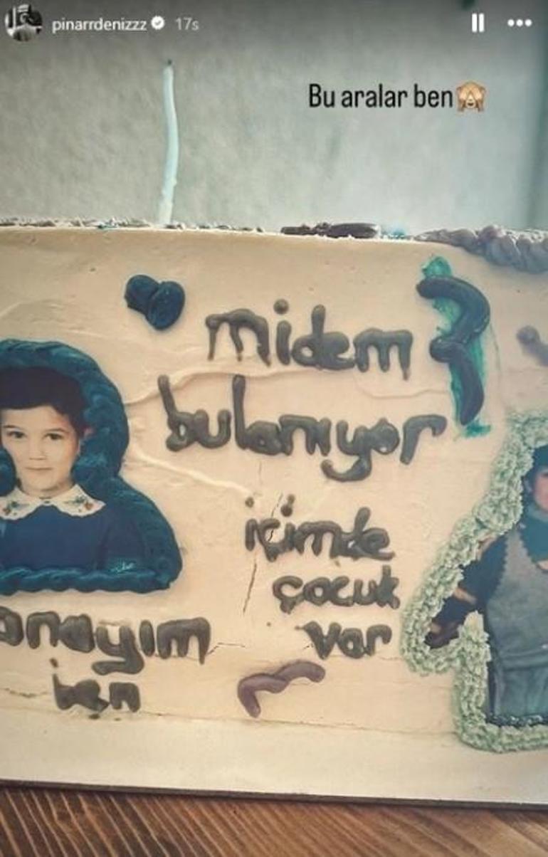 Pınar Denizin doğum günü pastası dikkat çekti Midem bulanıyor