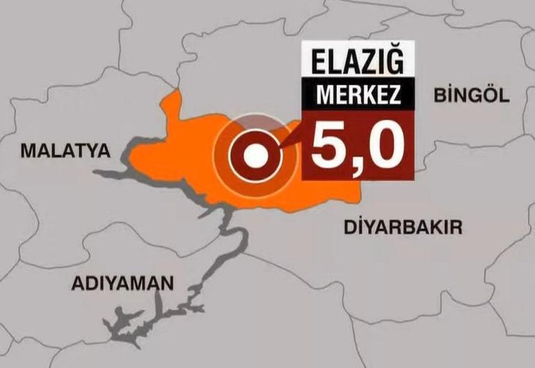 Son dakika: Elazığda 5 büyüklüğünde deprem