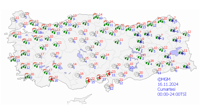 Son dakika...  8 ilde sarı alarm verildi Kar, sağanak ve fırtına geliyor