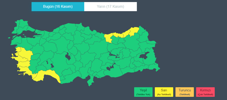 Son dakika...  9 ilde sarı alarm verildi Kar, sağanak ve fırtına geliyor