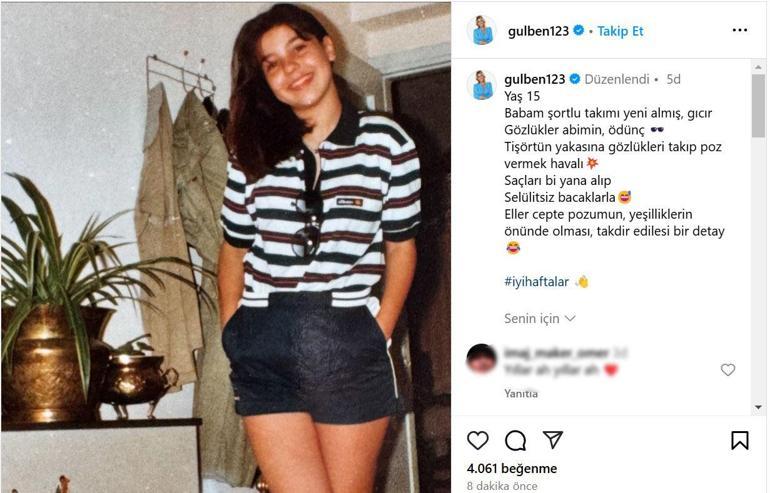 Gülben Ergen 15 yaşındaki gençlik fotoğrafını paylaştı Takdir edilesi bir detay