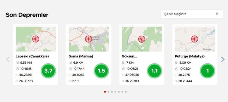 Son dakika... AFAD duyurdu Çanakkalede 3.7 büyüklüğünde deprem