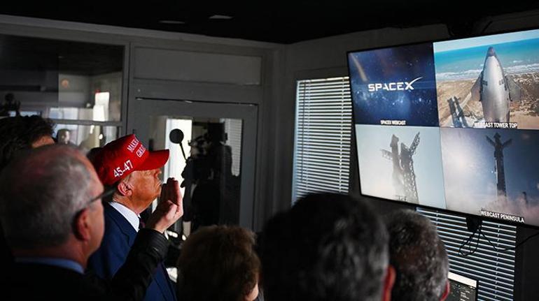 Trump, SpaceXe ait Starship roketinin fırlatılmasını Muskla izledi