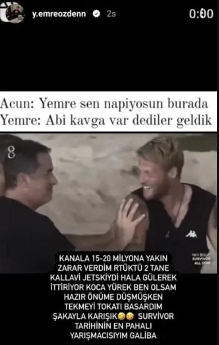 Survivor Yunus Emreden şoke eden itiraf Yarışmaya verdiği maddi zararı açıkladı