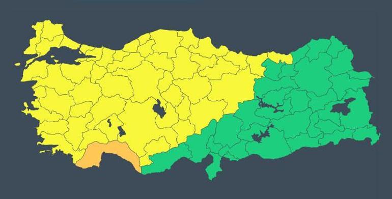 Meteoroloji’den 49 kent için alarm Saatler sonra başlayacak, lodos saatte 70 kilometre...