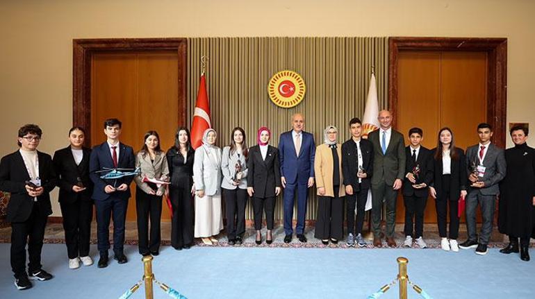 TBMM Başkanı Kurtulmuş, Bakan Göktaş ve çocukları kabul etti