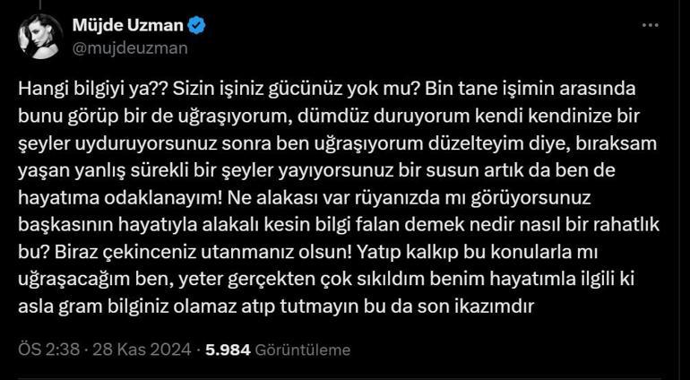 Müjde Uzman açtı ağzını yumdu gözünü Sizin işiniz gücünüz yok mu