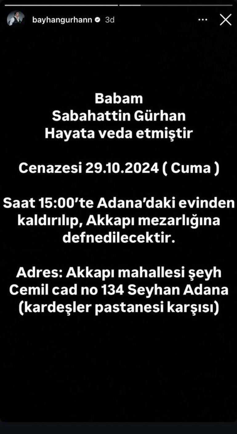 Son dakika... Ünlü şarkıcı Bayhan acı haberi duyurdu Babası hayatını kaybetti