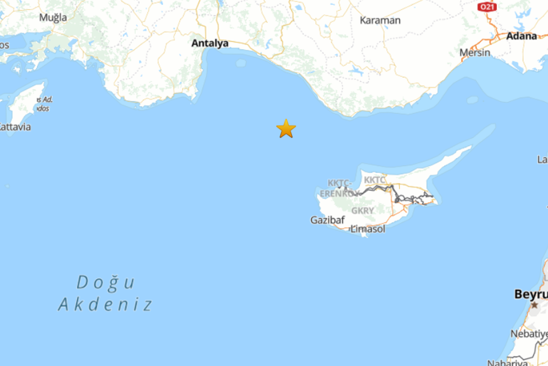 Son dakika... Antalya açıklarında 4.6 büyüklüğünde deprem