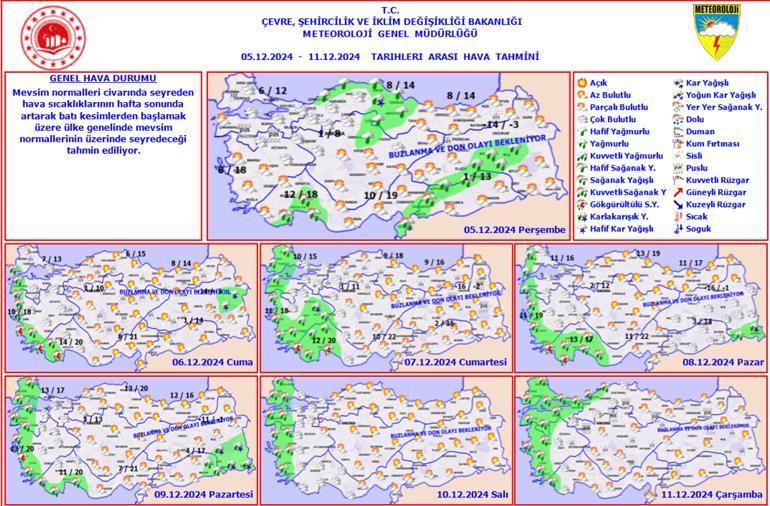 SON DAKİKA Yeni hava durumu haritası yayımlandı Meteoroloji uyardı: Buzlanma ve don geliyor