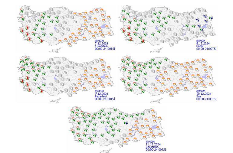 SON DAKİKA Meteoroloji yeni harita yayımladı ve uyardı Hafta sonu plan yapanlar dikkat: Yağış, kar ve lodos
