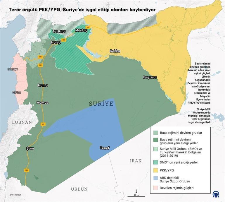 Son dakika...Suriyede yeni dönem Münbiç, terör örgütü PKK/YPGden temizlendi