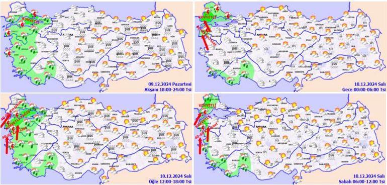 SON DAKİKA Meteorolojiden uyarı geldi Marmara için ‘kuvvetli yağış’ alarmı