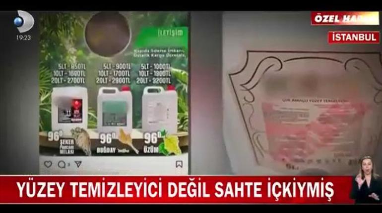 Yüzey temizleyici değil sahte içkiymiş Gerçek Kanal D Haberde ortaya çıktı