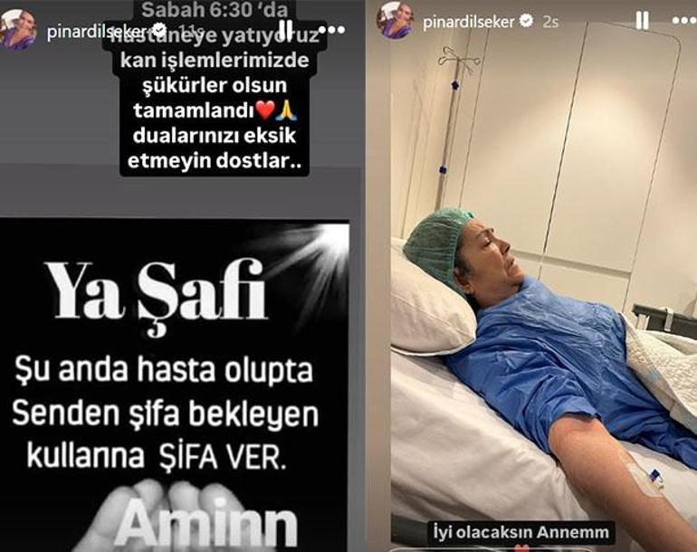 Pınar Dilşekerin annesi hastaneye kaldırıldı Sevenlerinden dua istedi