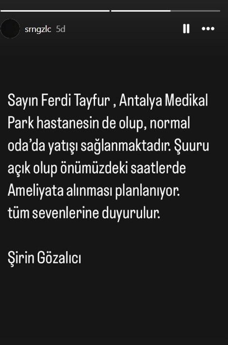 Son dakika... Ferdi Tayfurun sağlık durumunda yeni gelişme: Ameliyata alınacak