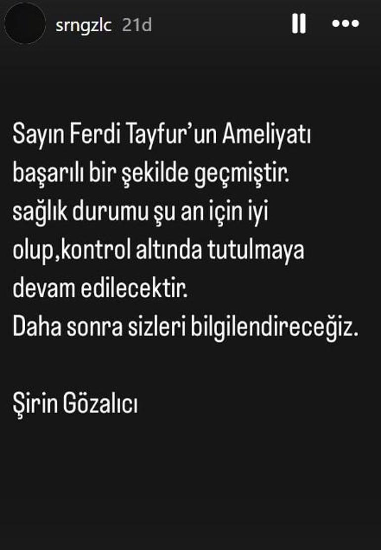 Son dakika... Ferdi Tayfurun sağlık durumunda yeni gelişme: Ameliyattan çıktı